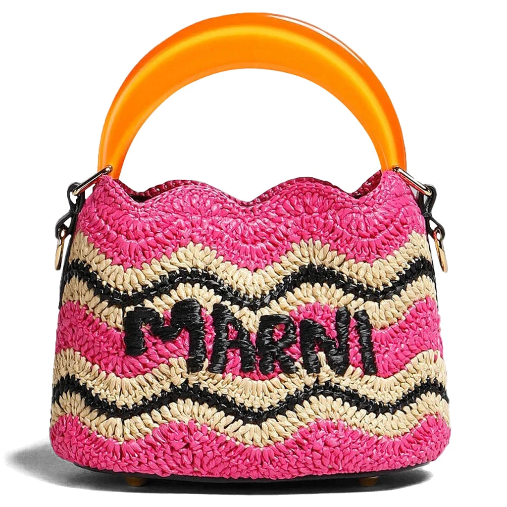 Marni X No Vacancy Inn Venice Mini Bucket Bag - Fuchsia/Natural 3 Marni X No Vacancy Inn Venice Mini Bucket Bag - Fuchsia/Natural