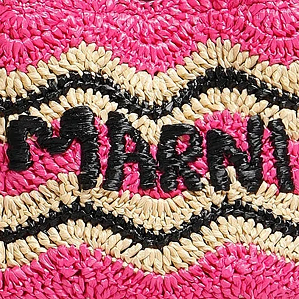 Marni X No Vacancy Inn Venice Mini Bucket Bag - Fuchsia/Natural 4 Marni X No Vacancy Inn Venice Mini Bucket Bag - Fuchsia/Natural - Image 2