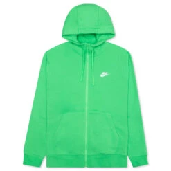 Nike Sportswear Club Fleece Full-Zip Hoodie - LT Green Spark/LT Green Spark/White