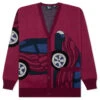 No Parking Knitted Cardigan - Beet Red -Feature Clothing No Parking Knitted Cardigan Beet Red 50423 10 31 23 Feature VR