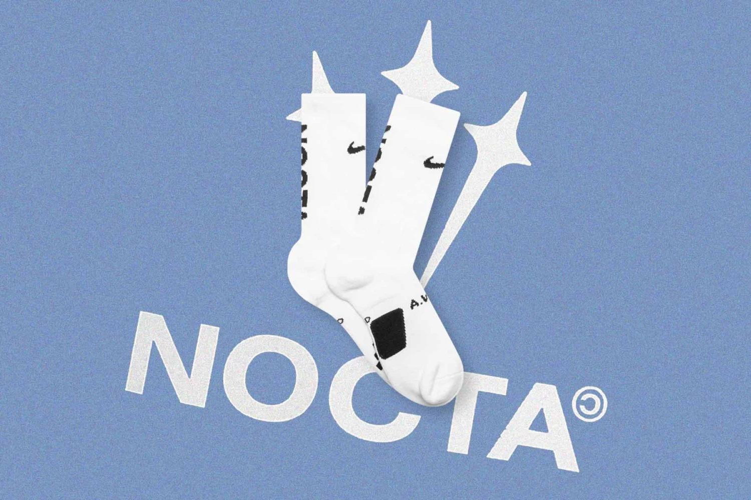 Nike NOCTA Crew Socks - White/Black 6 Nike NOCTA Crew Socks - White/Black - Image 4