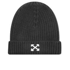 Arrow Beanie - Black/Optic White