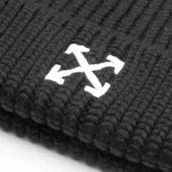 Arrow Beanie - Black/Optic White -Feature Clothing Off White c o Virgil Abloh Arrow Beanie Black Optic White OMLC022F22KNI0011002 11 20 22 Feature JM 3