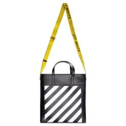 Binder Diag Saffiano Tote - Black/White