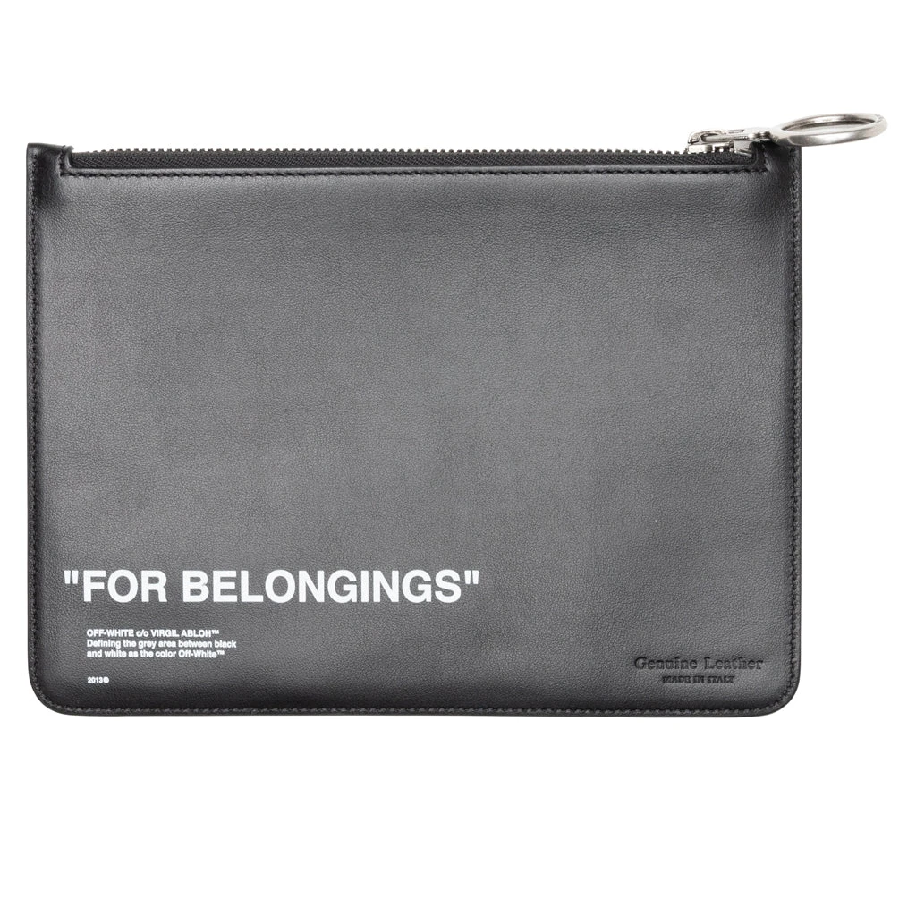 Calf Skin Quote Pouch - Black/White 4 Calf Skin Quote Pouch - Black/White - Image 2