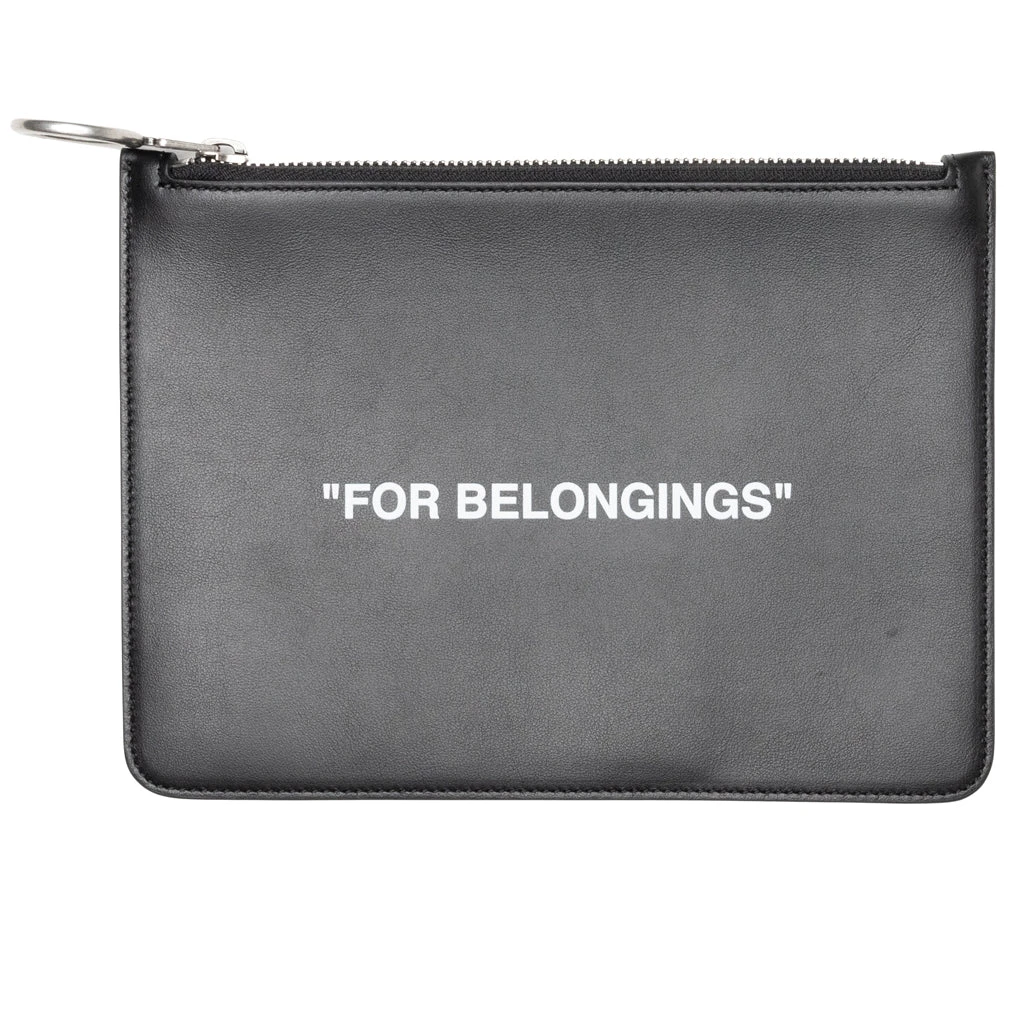 Calf Skin Quote Pouch - Black/White 3 Calf Skin Quote Pouch - Black/White