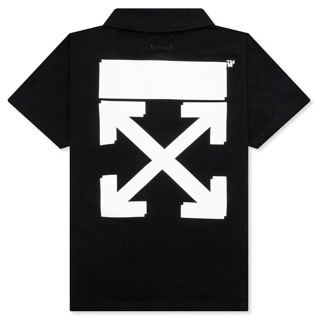 Kids Rubber Arrow S/S Polo - Black/White 4 Kids Rubber Arrow S/S Polo - Black/White - Image 2