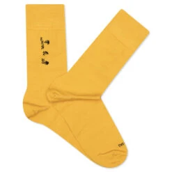 OW Logo Wool Socks - Bright Marigold/Black