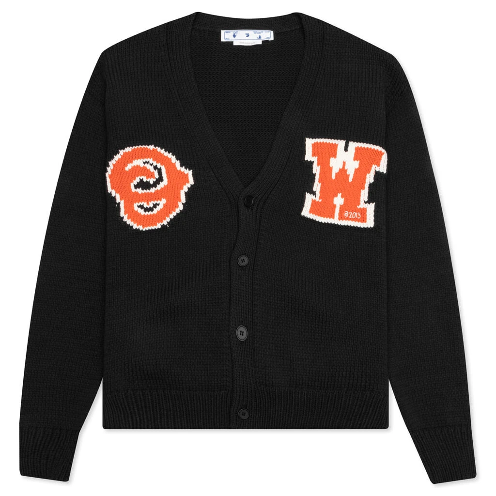 OW Patch Knit Cardigan - Black/Orange 3 OW Patch Knit Cardigan - Black/Orange