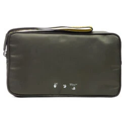 OW Logo Nylon Pouch Bag - Green/Black
