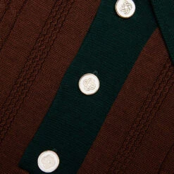 Casablanca Cable Knit Oversized Polo Shirt - Dark Brown 10 Casablanca Cable Knit Oversized Polo Shirt - Dark Brown -Feature Clothing Oversized Mini Cable Polo Dark Brown MS25 KW 908 01 02 18 25 Feature JP 7