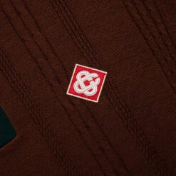 Casablanca Cable Knit Oversized Polo Shirt - Dark Brown 11 Casablanca Cable Knit Oversized Polo Shirt - Dark Brown -Feature Clothing Oversized Mini Cable Polo Dark Brown MS25 KW 908 01 02 18 25 Feature JP 8