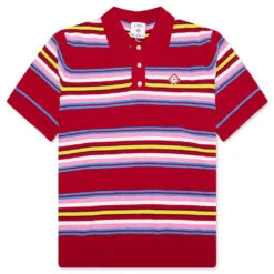 Casablanca Oversized Striped Polo - Multi Dark Red