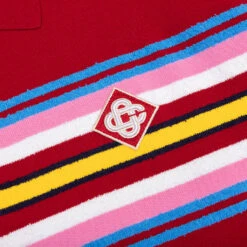 Casablanca Oversized Striped Polo - Multi Dark Red 9 Casablanca Oversized Striped Polo - Multi Dark Red -Feature Clothing Oversized Striped Polo Multi Dark Red MS25 KW 906 01 01 28 25 Feature VR 4