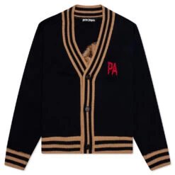 Palm Angels PA Bear Cardigan - Black/Brown