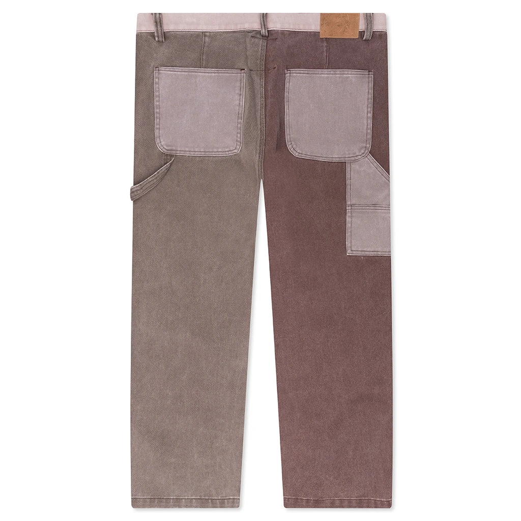 Patchwork Face Double Knee Pant - Brown/Multi 4 Patchwork Face Double Knee Pant - Brown/Multi - Image 2