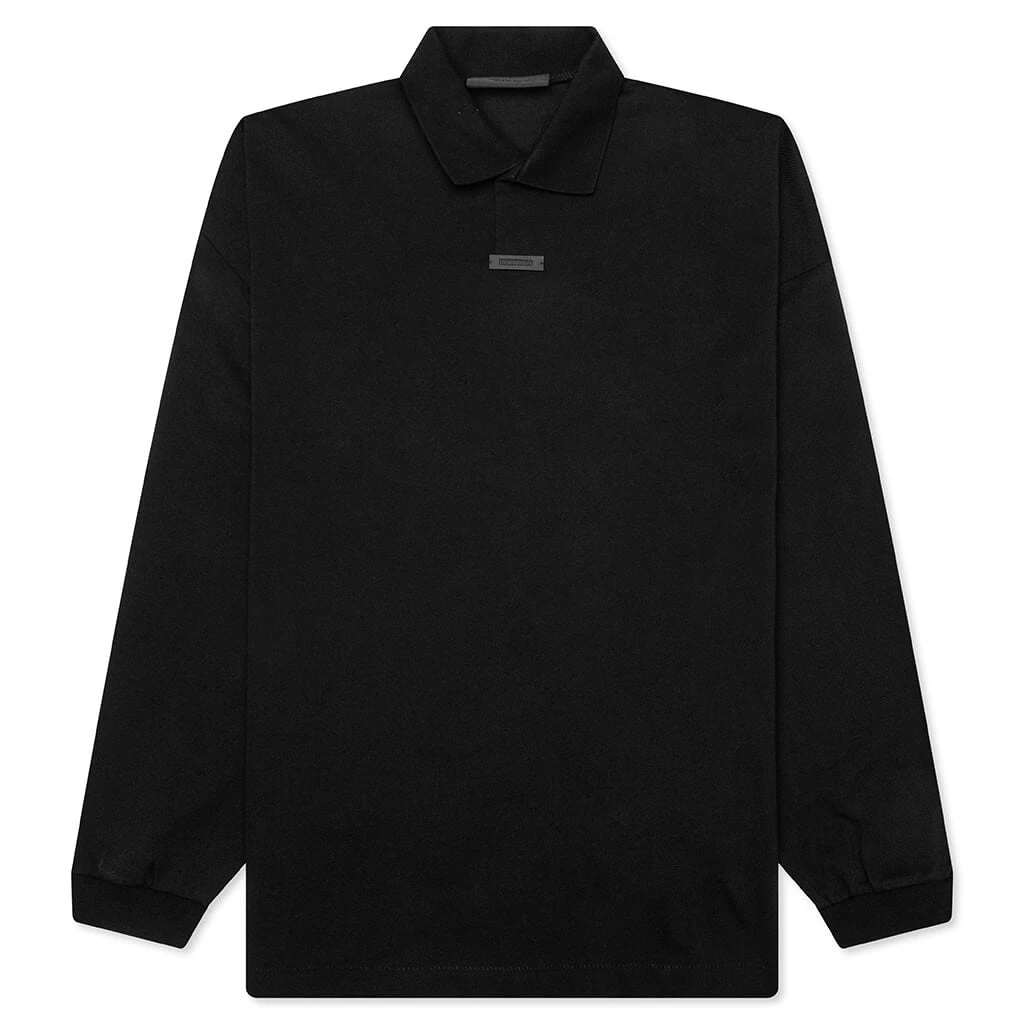 Pique L/S Polo - Black 3 Pique L/S Polo - Black
