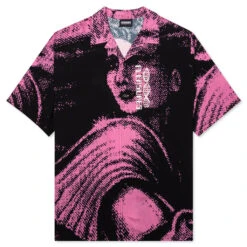 Pleasures Femme Camp Collar Button Down - Black/Pink