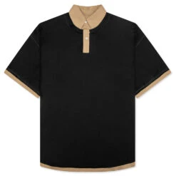 Maison Margiela Layered Polo Shirt - Black/Camel