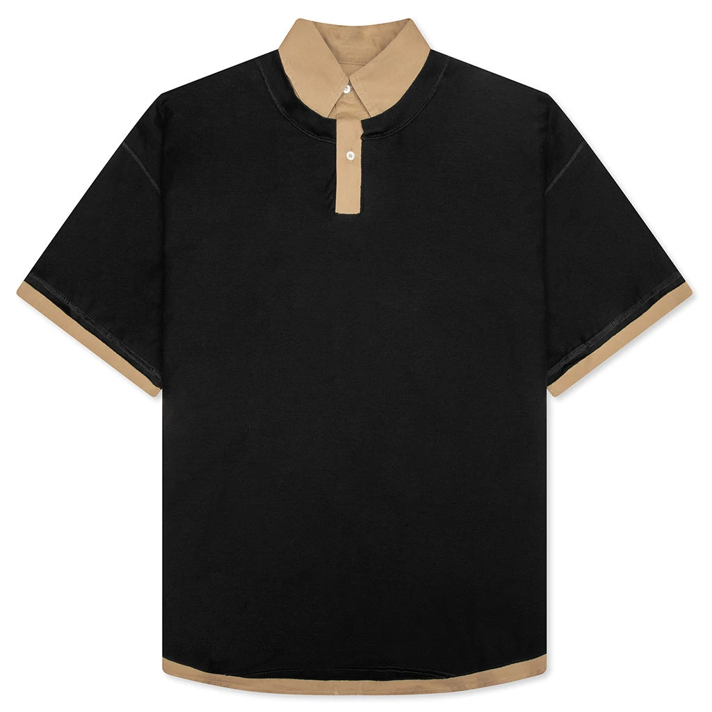 Maison Margiela Layered Polo Shirt - Black/Camel 3 Maison Margiela Layered Polo Shirt - Black/Camel