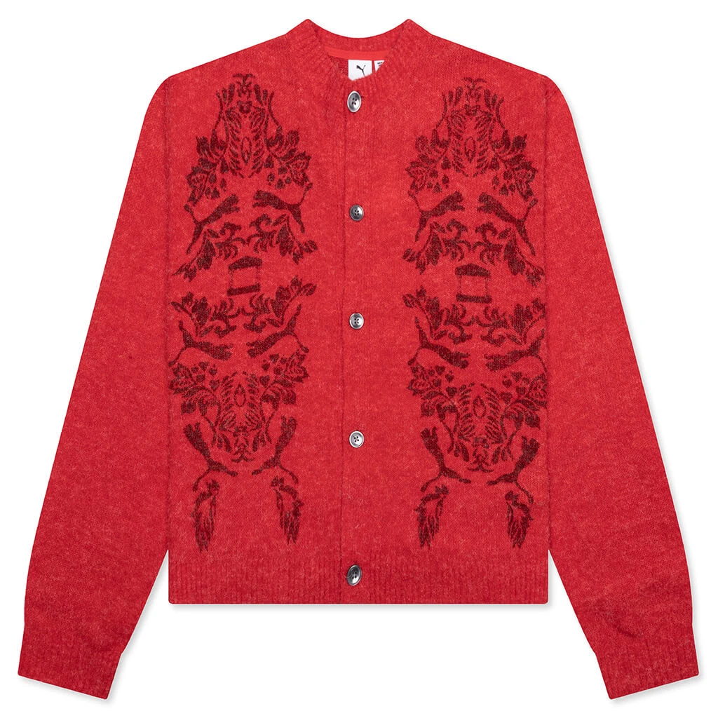 Puma X Aries Knitted Cardigan - Red 3 Puma X Aries Knitted Cardigan - Red