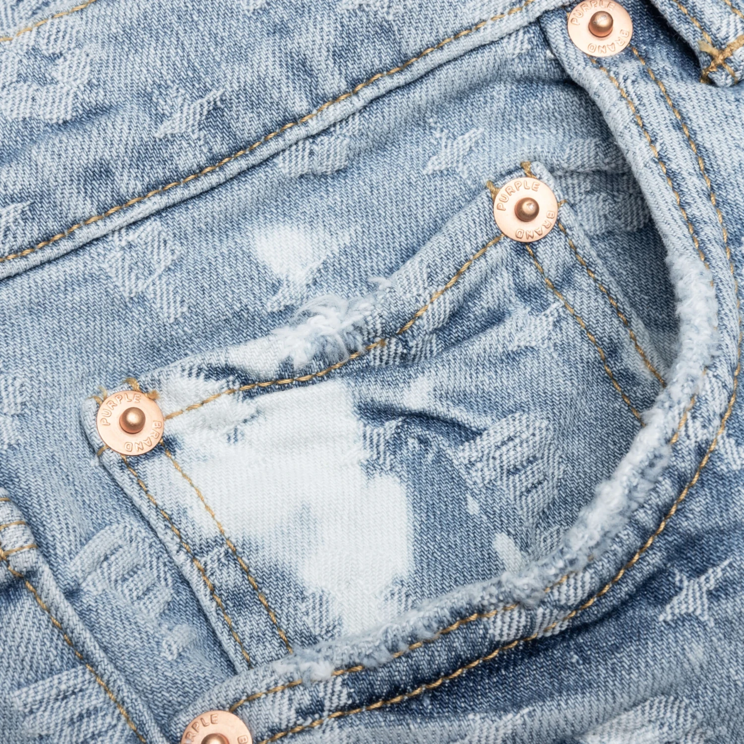 P020 - Light Indigo Bleach Jaquard Monogram Shorts 5 P020 - Light Indigo Bleach Jaquard Monogram Shorts - Image 3