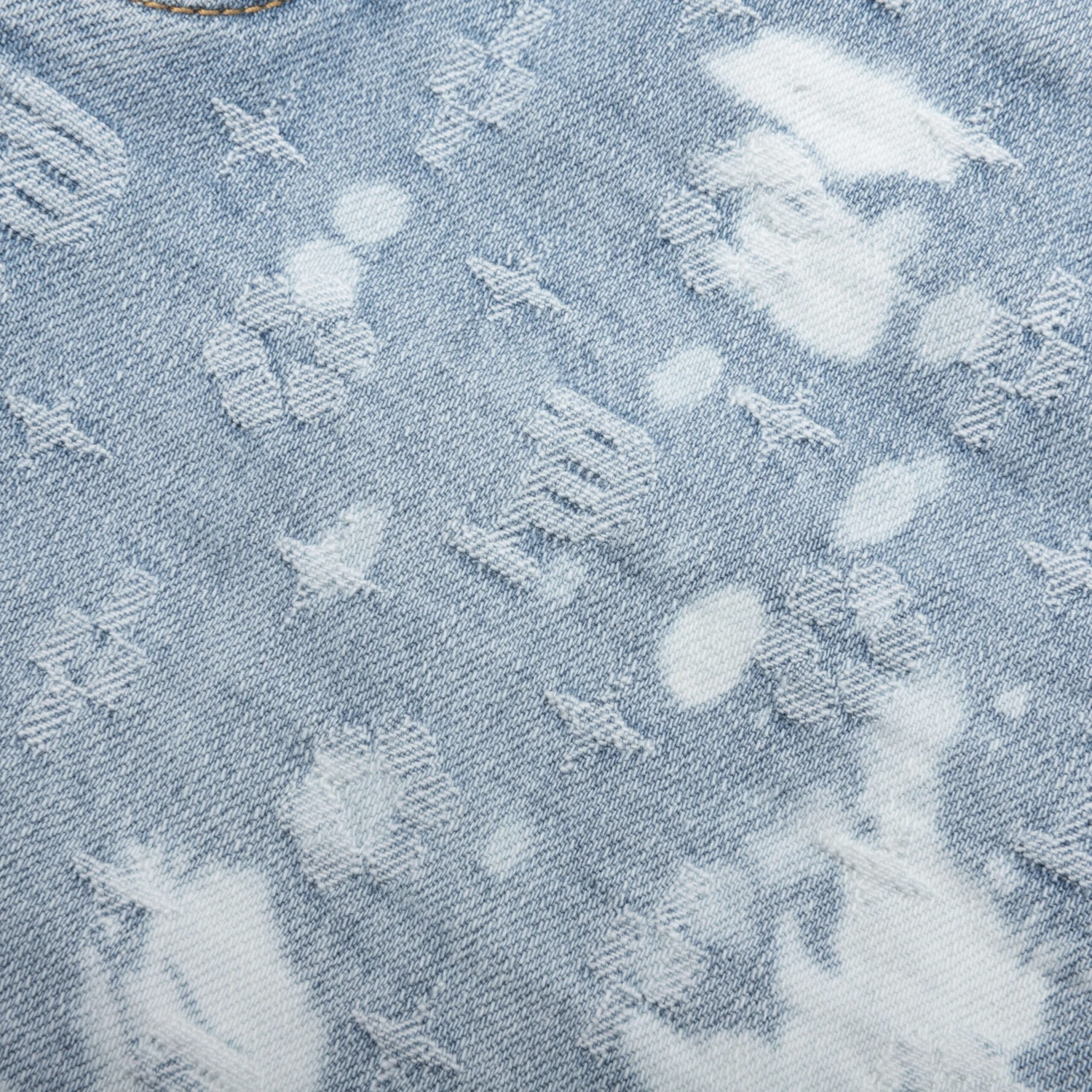 P020 - Light Indigo Bleach Jaquard Monogram Shorts 6 P020 - Light Indigo Bleach Jaquard Monogram Shorts - Image 4