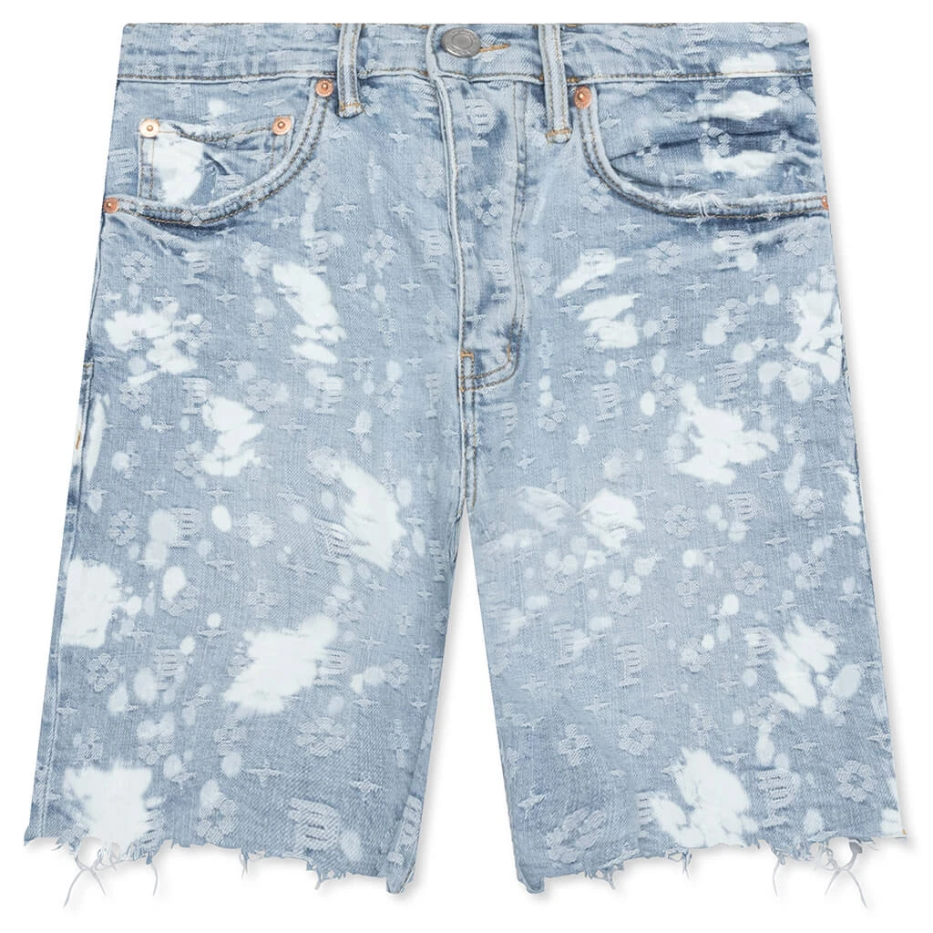 P020 - Light Indigo Bleach Jaquard Monogram Shorts 3 P020 - Light Indigo Bleach Jaquard Monogram Shorts