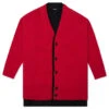 Raf Simons Big Ribbed Knit Cardigan With Fabric Lining - Red -Feature Clothing Raf Simons Big Ribbed Knit Cardigan With Fabric Lining Red 212 844 50002 0030 12 11 2021 01