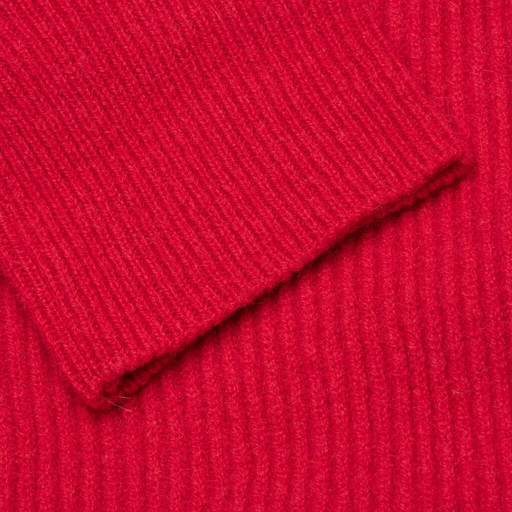 Raf Simons Big Ribbed Knit Cardigan With Fabric Lining - Red 6 Raf Simons Big Ribbed Knit Cardigan With Fabric Lining - Red - Image 4