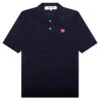 Comme Des Garçons Play Red Emblem S/S Polo Neck - Navy -Feature Clothing Red Emblem S S Polo Neck Navy AX N094 051 2 02 06 25 Feature JP