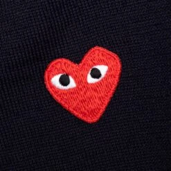 Comme Des Garçons Play Red Emblem S/S Polo Neck - Navy 8 Comme Des Garçons Play Red Emblem S/S Polo Neck - Navy -Feature Clothing Red Emblem S S Polo Neck Navy AX N094 051 2 02 06 25 Feature JP 4