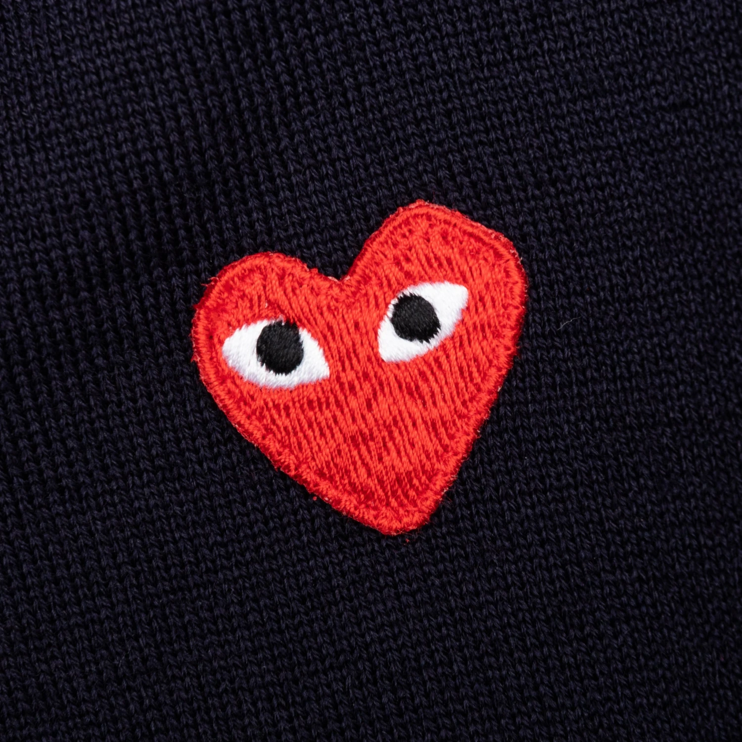 Comme Des Garçons Play Red Emblem S/S Polo Neck - Navy 5 Comme Des Garçons Play Red Emblem S/S Polo Neck - Navy - Image 3