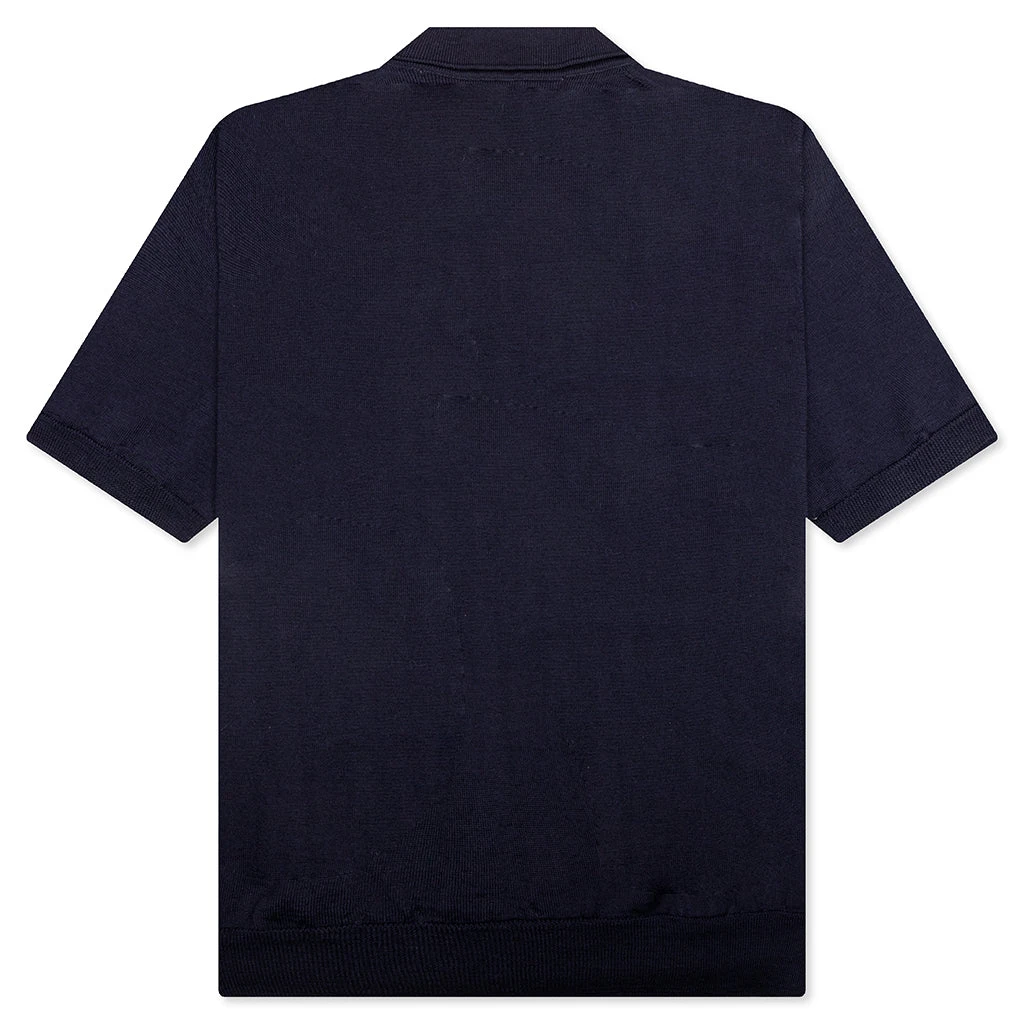 Comme Des Garçons Play Red Emblem S/S Polo Neck - Navy 4 Comme Des Garçons Play Red Emblem S/S Polo Neck - Navy - Image 2