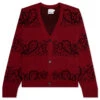 Rhude Bandana Knit Cardigan - Red/Black -Feature Clothing Rhude Bandana Knit Cardigan Red Black RHFW22GA101731090109 12 14 22 Feature VR