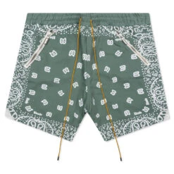 Rhude Bandana Shorts - Sage