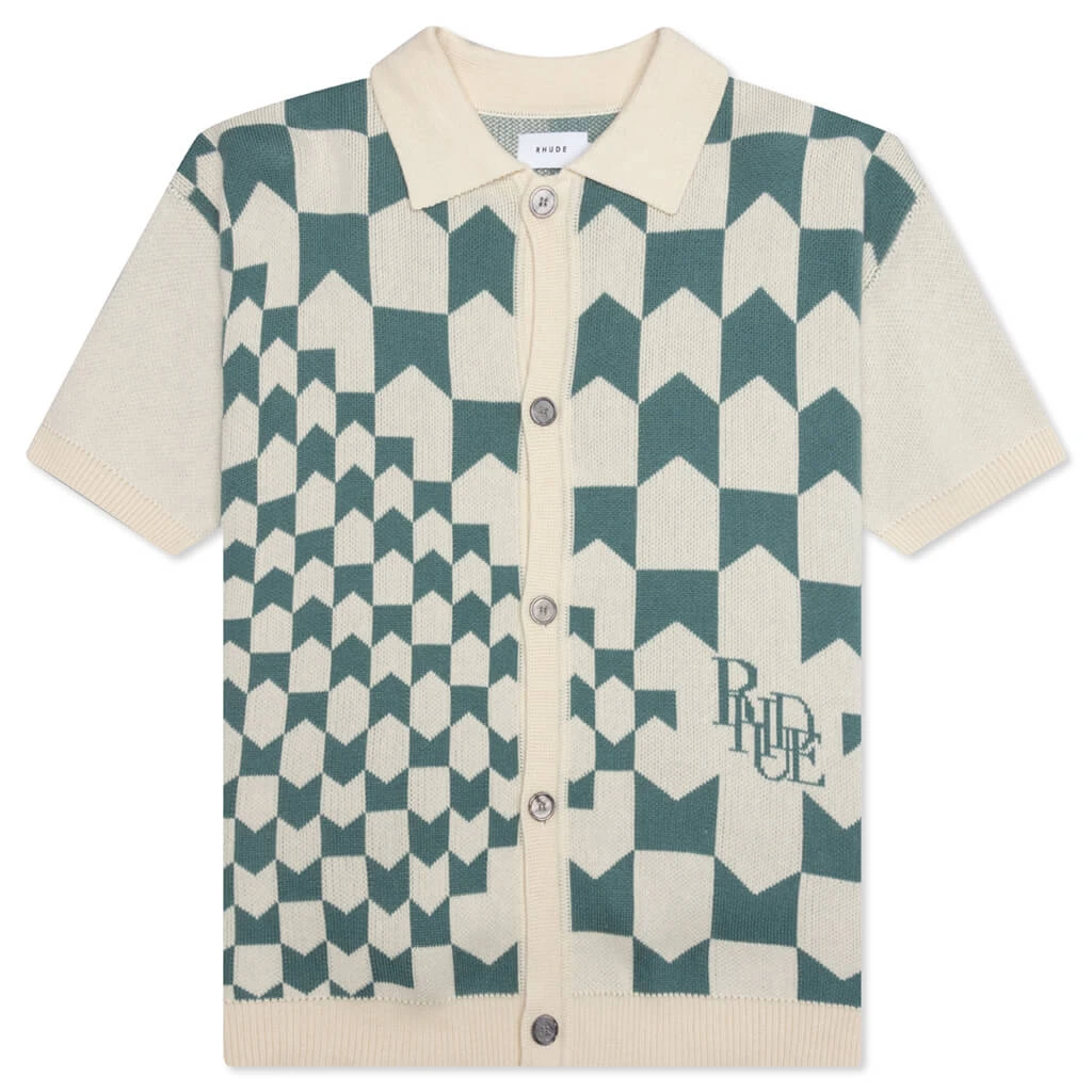 Rhude Cashmere Racing Polo - Light Blue 3 Rhude Cashmere Racing Polo - Light Blue