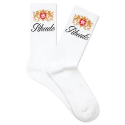 Rhude Crest Logo Sock - White/Gold