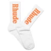 Rhude Logo Sock - White/Orange 1 Rhude Logo Sock - White/Orange -Feature Clothing Rhude Logo Sock White Orange RHSS23SO090705620562 05 06 23 Feature JP. MGjpg