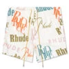 Rhude Mash-Up Logo Swim Trunks - Creme/Multi