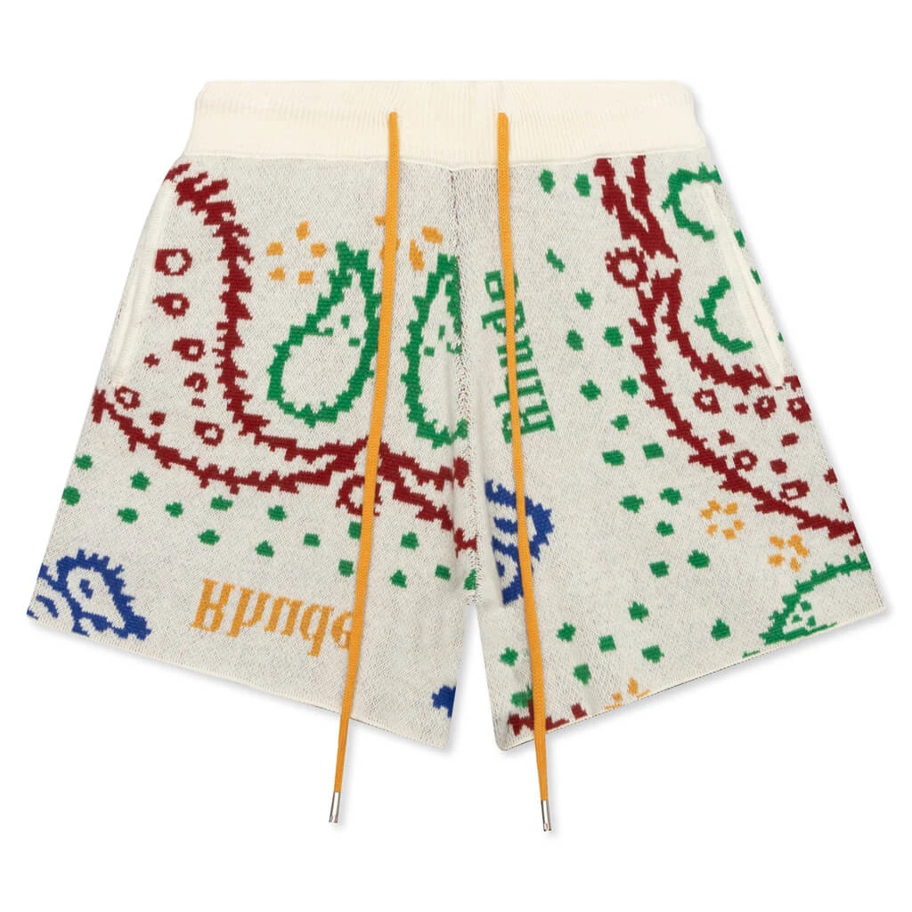 Rhude Multi Color Bandana Short - Creme/Multi 3 Rhude Multi Color Bandana Short - Creme/Multi