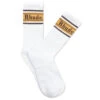 Rhude Stripe Logo Sock - White/Brown -Feature Clothing Rhude Stripe Logo Sock White Brown RHFW22SO090700531053 12 03 22 Feature JM