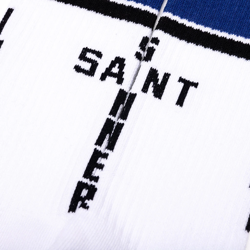 Saint Sinner Socks - White/Blue 4 Saint Sinner Socks - White/Blue - Image 2