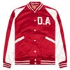 Satin Stadium Jacket - Red 2 Satin Stadium Jacket - Red -Feature Clothing Satin Stadium Jacket Red HM29JK020 RED 03 17 25 Feature VR