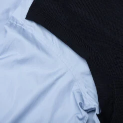 Mixed Material Shirt - Sax/Navy -Feature Clothing Shirt Sax x Navy HO B010 S25 1 05 16 25 Feature KN 8