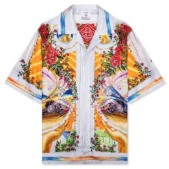 Casablanca Short Sleeve Cuban Collar Shirt - A Tournade De Rose