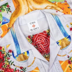 Casablanca Short Sleeve Cuban Collar Shirt - A Tournade De Rose -Feature Clothing Short Sleeve Cuban Collar Shirt A Tournade De Rose U MS25 SH 003 05 02 18 25 Feature JP 6