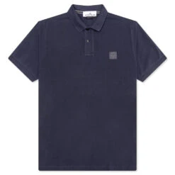 Stone Island Short-Sleeve Polo - Navy Blue