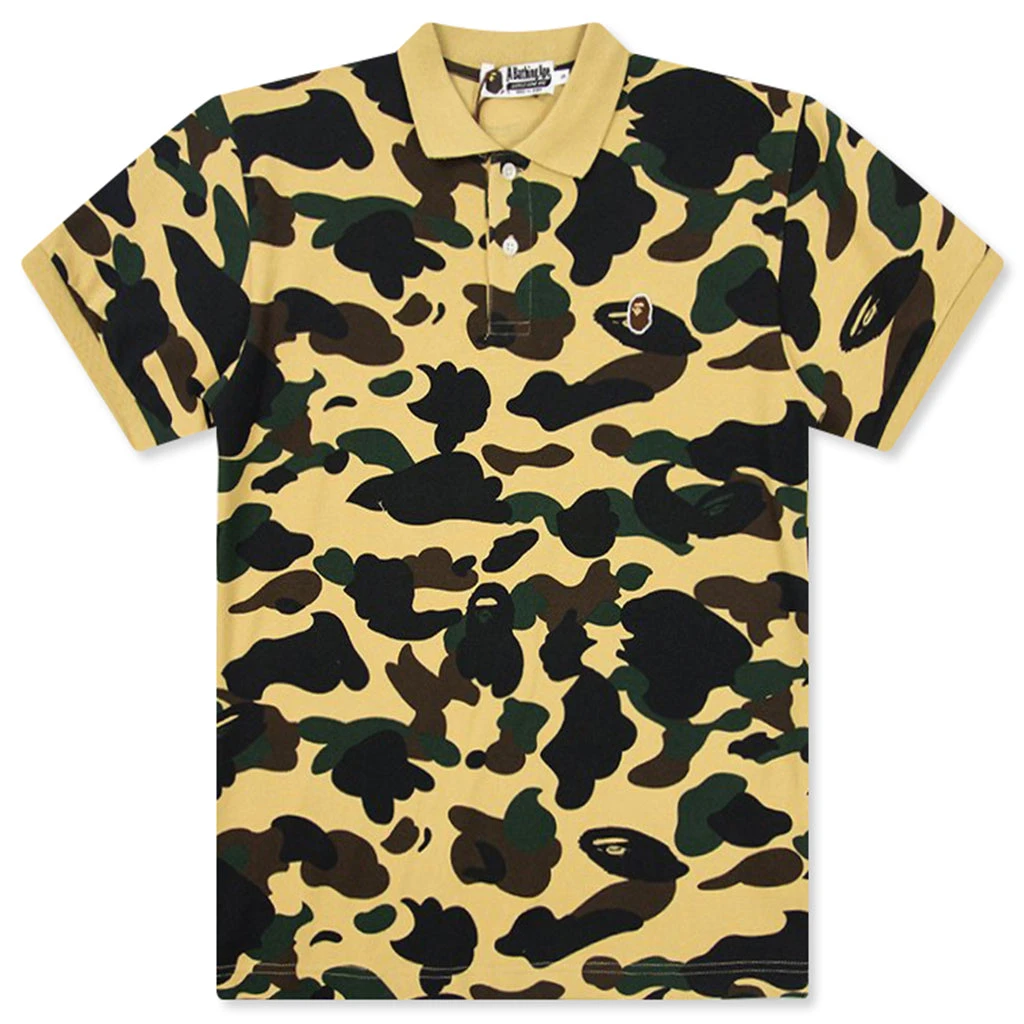 1ST Camo Ape Head One Point Polo - Yellow 3 1ST Camo Ape Head One Point Polo - Yellow
