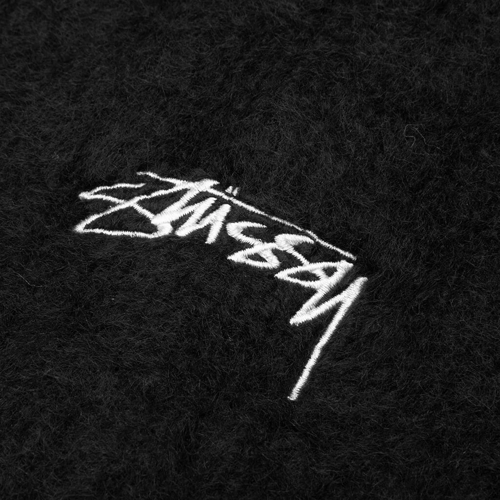 Stussy Fuzzy Ribbed Beanie - Black 4 Stussy Fuzzy Ribbed Beanie - Black - Image 2